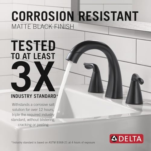 Delta Arvo Matte Black Bathroom Faucet - Image 4