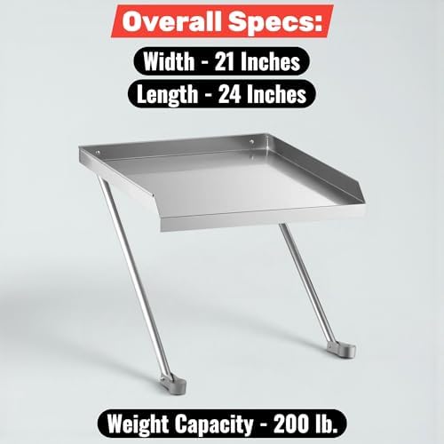21" x 24" Commercial Stainless Steel Detachable Drainboard - Image 2