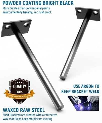 LEOPO 12-Pack 5 inch Floating Shelf Brackets, Hidden Shelf Bracket - Image 4