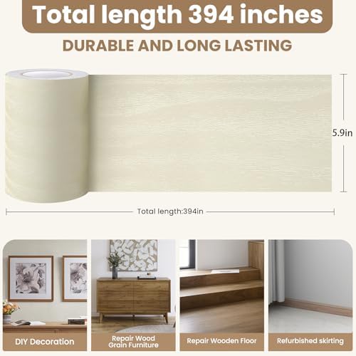 Wood Grain Repair Tape, 5.9 inch X 32ft Self Adhesive Wood Colored Tape - Image 2