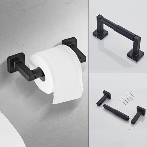 Matte Black Bathroom Hardware Set 8 Pieces, Towel Bar Set Stainless Steel Wall - Image 5