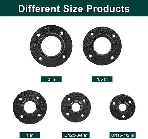 Industrial Pipe Floor Flange, Heavy Duty Malleable Iron Pipe Fittings, Wall - Image 6