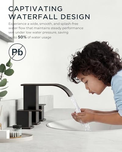 FORIOUS Bathroom Sink Faucet 3 Hole 8 Inch Widespread Oil Rubbed Bronze - Image 4