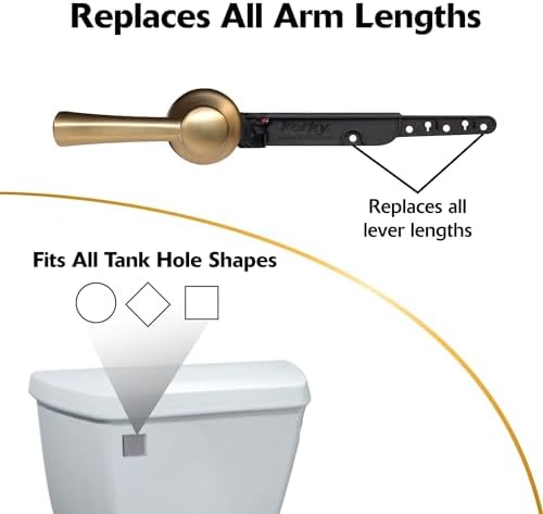 Korky Strongarm Universal Metal Toilet Handle & Lever in Brushed Gold - Image 4