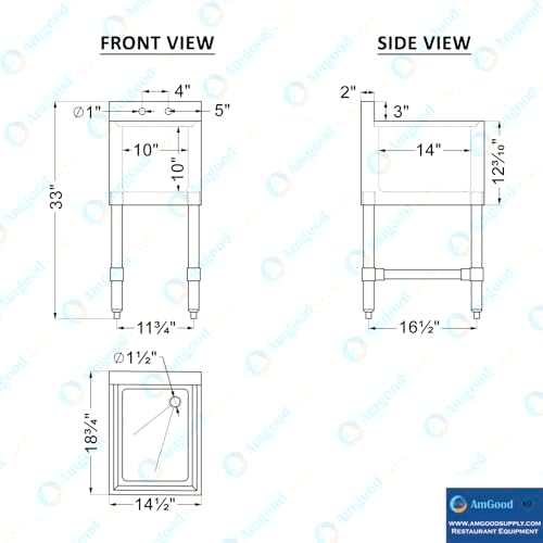 14.5 in. x 19 in. One Compartment Stainless Steel Under bar Sink - Image 4