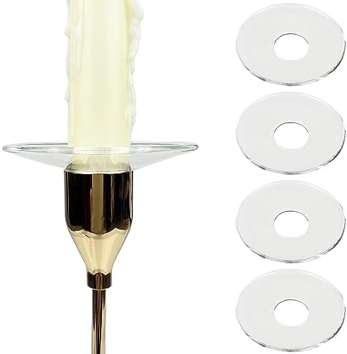 4 Pieces Bent Glass Candle Bobeches by VGEUNA
