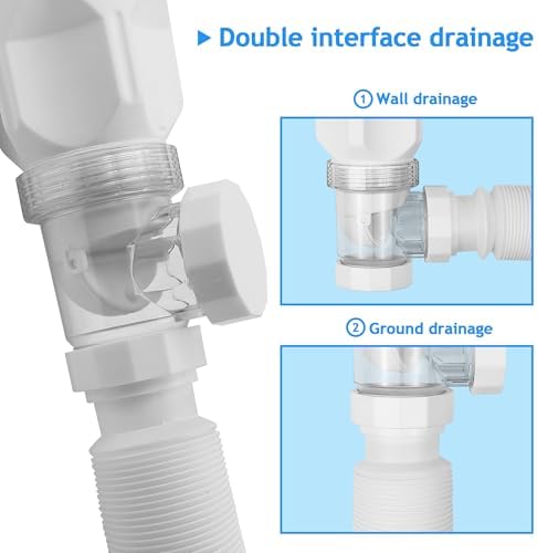 Bathroom White 2 Pack Sink Drain Kit, - Image 3