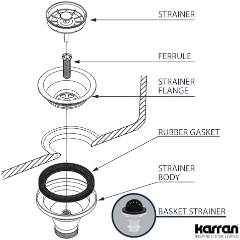 Karran QBSBI 3-1/2 in. Kitchen Sink Basket Strainer in Bisque - Image 3