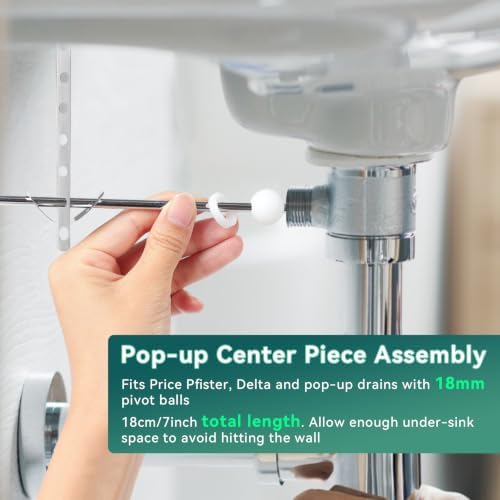 Lavatory Pop Up Center Piece Assembly, Pop-Up Drain Repair Kit, Bathroom Sink - Image 4