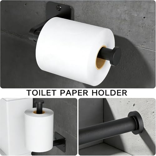 Black Hand Towel Bar for Bathroom Wall, Towel Rack 304 Stainless Steel - Image 3