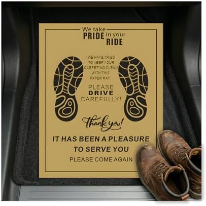 50PCS 16 x 20 Car Paper Floor Mat, Disposable Kraft Paper Vehicle Floor Foot by Guilcam