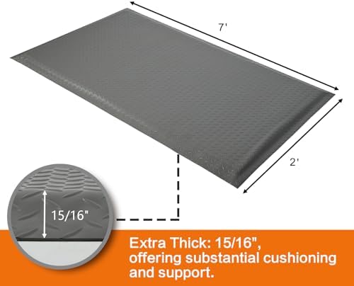 Nisorpa Anti Fatigue Mats Industrial 2' x 7' Ergonomic Standing Mat 15/16" - Image 3