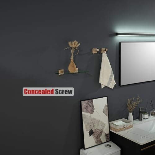JQK Bathroom Glass Shelf, Tempered Glass Shower Storage 12 by 5 inches - Image 5