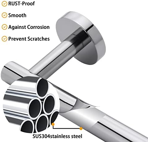 Towel Bar for Bathroom Polished Chrome, 33Inch Towel Rack Wall Mounted - Image 7