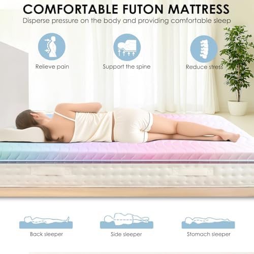 SCHNAUZER HOME Japanese Futon Floor Mattress Full 3.5" Thick Rainbow - Image 3