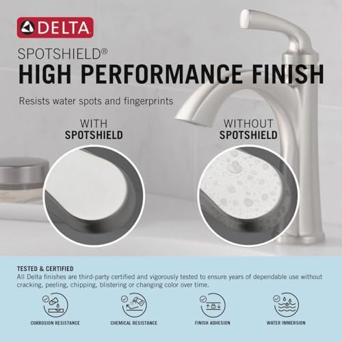 Delta Arvo Brushed Nickel Faucet 3 Hole, 8 Inch Widespread Bathroom Sink Faucet - Image 3
