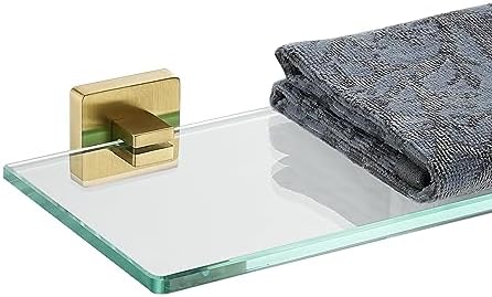 JQK Bathroom Glass Shelf, Floating Tempered Glass Shower Storage 24 by 5 inches by Homeimprovement