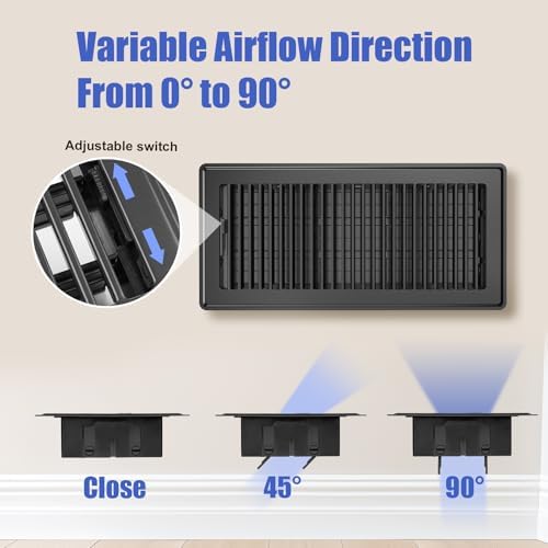 Floor Register Fits 6x14 or 14x6 Duct Opening, Heavy Duty Steel Floor Vents - Image 4