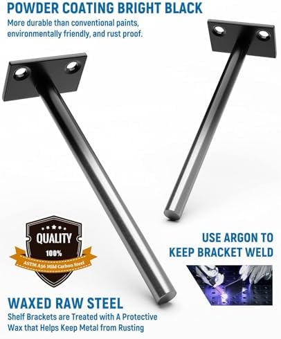 LEOPO 24-Pack 5 inch Floating Shelf Brackets, Hidden Shelf Bracket - Image 4