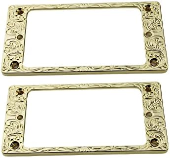 Guyker Metal Flat Humbucker Cover, Pickup Mounting Ring Set by guyker