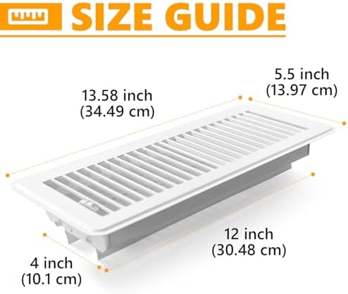 4 Pack Floor Vent Covers, Floor Register 4" x 12", Adjustable Decorative Vent - Image 2