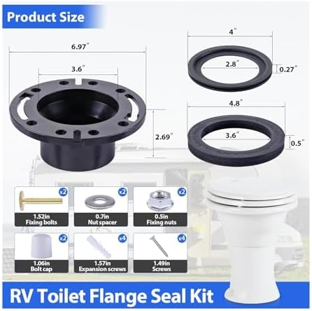 Wax Ring for Toilet RV Toilet Seal and 3’’ Socket Flange Kit, Compatible - Image 6