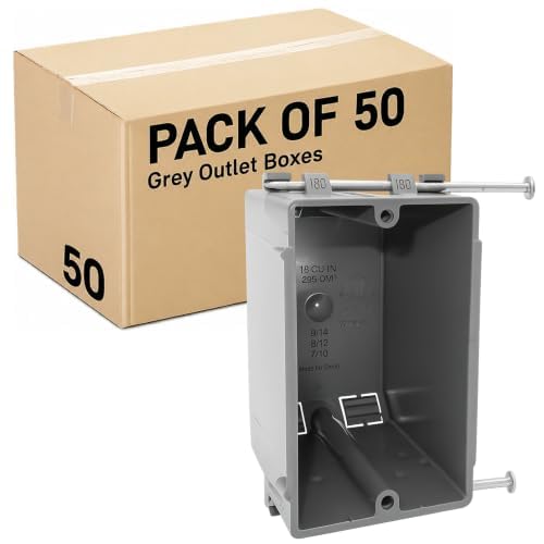 Plastic Electrical Box, Single Gang New Work Junction Box, Captive Nails by AirmontProducts