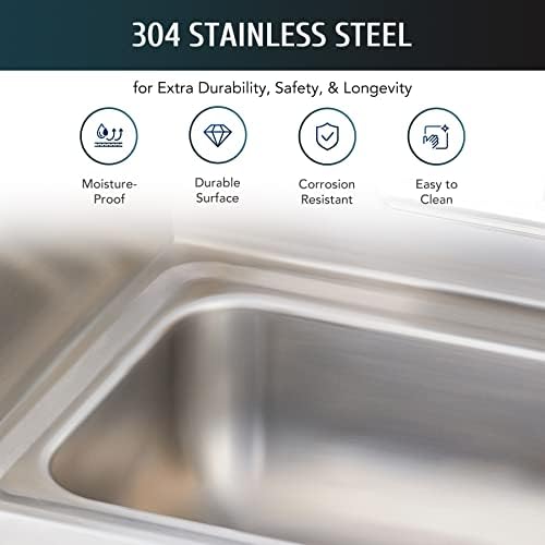 WILPREP Commercial Hand Sink, NSF Stainless Steel Sink Commercial Utility Sink - Image 4