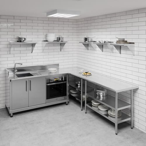 AmGood 12" X 16" Stainless Steel Wall Shelf | Metal Shelving | Garage, Utility - Image 2