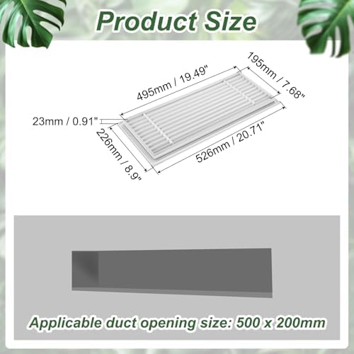 PATIKIL 20x8 Inch Linear Bar Air Vent Grille, Sidewall HVAC Air Supply and - Image 2