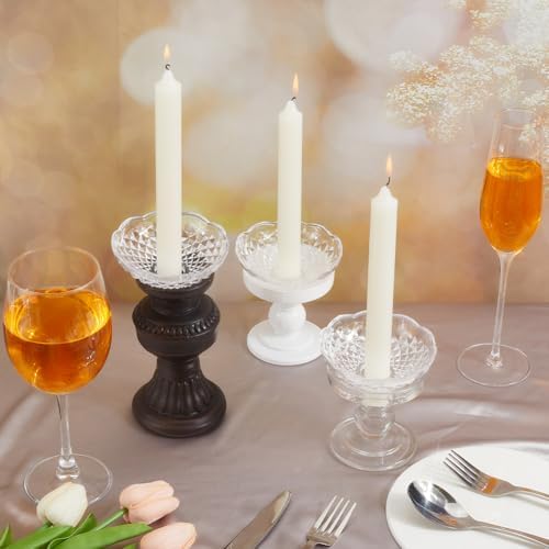 GORGECRAFT 6Pcs Faceted Chandelier Bobeches Candle Holder Bobeche 4 Side Holes - Image 3