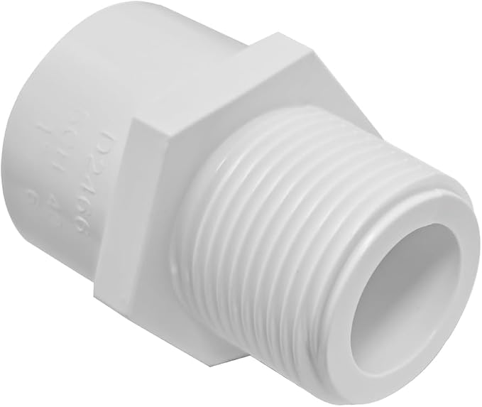 White 2-Way SCH40 PVC Male Adapter Pipe Fittings, 1/2IN pipe fittings - Image 3