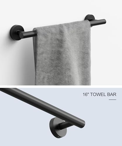 Matte Black Bathroom Hardware Accessories Set 6 Pcs - Image 6