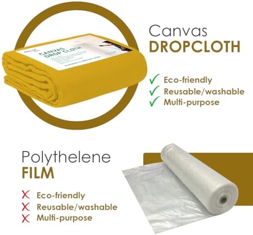 Canvas Drop Cloth for Painting 9x12 feet Pack of 1-8oz Painters Drop Cloths for - Image 5