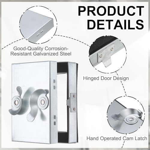 PATIKIL Galvanized Steel Access Panel, 12x6 Inch Insulated HVAC Duct Access Door - Image 3