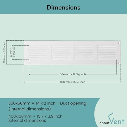 14x2 inch Vent Cover - Image 2