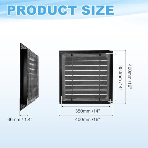 PATIKIL 16 x 16 Inch Gable Vent, 14 x 14 Inch Duct Opening Size - Image 2