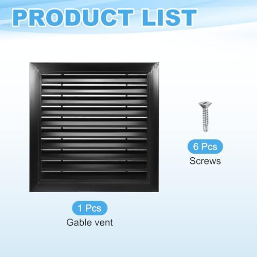 PATIKIL 18 x 18 Inch Gable Vent, 16 x 16 Inch Duct Opening Size - Image 3