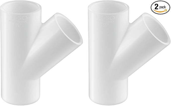 LESSO 2 Pack PVC Pipe Fittings Y, 1 1/2 inch PVC Wye | DIY Building Furniture by LESSO