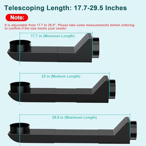 Upgraded UD48S 4" Telescoping Dryer Vent Kit, 17.7-29.5" Stainless Steel - Image 2