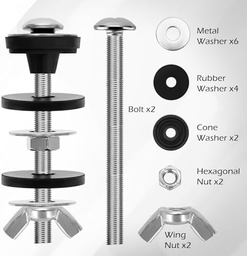 2 PCS Universal Tank to Bowl Bolt Kit, Heavy Duty Toilet Tank Bolts Replacement - Image 3