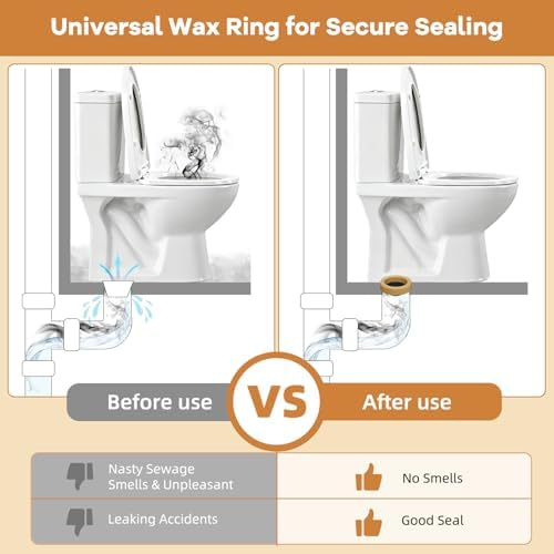 Hibbent Universal Extra Thick Toilet Wax Ring, Wax Ring - Image 2