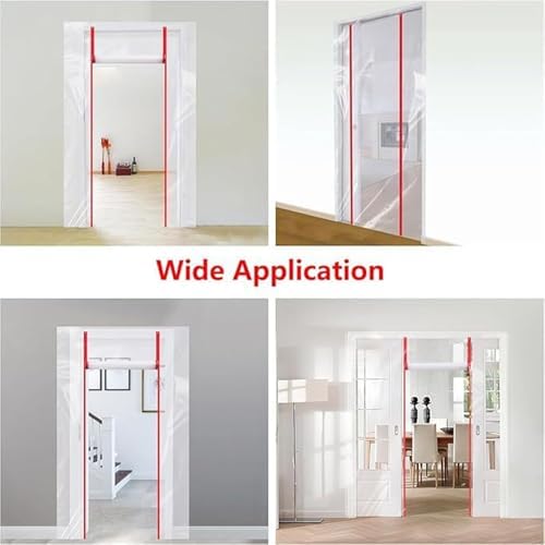 Pssopp 2pcs Nylon Double Side Indoor Outdoor Dust Barriers Peel Stick Zipper - Image 6