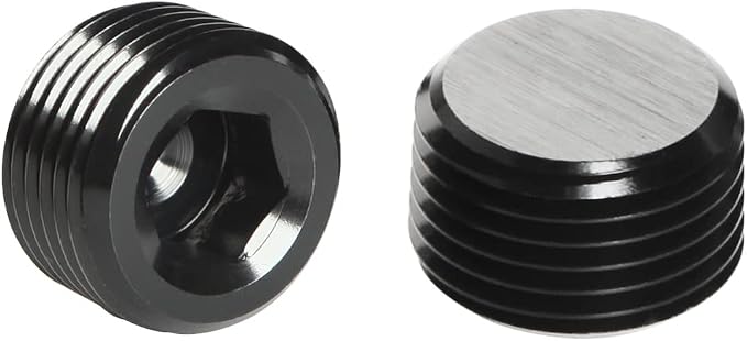 1/16 NPT Male Thread Allen Head Socket Pipe Plug Fitting Aluminum Black - Image 2