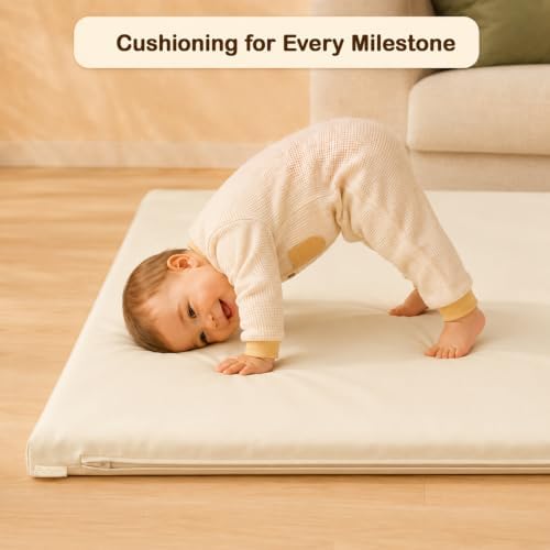 Vegan Leather Baby Play Mat, 79x59 Thick Cushioned Waterproof Playpen Mat - Image 3