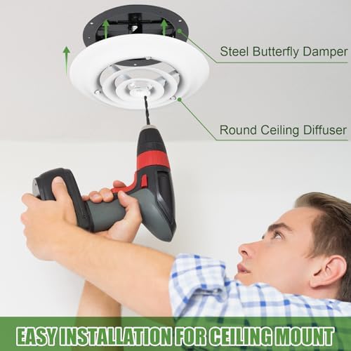 Therwen 1 Set 6 Inch Round Ceiling Diffuser Vent Cover - Image 6