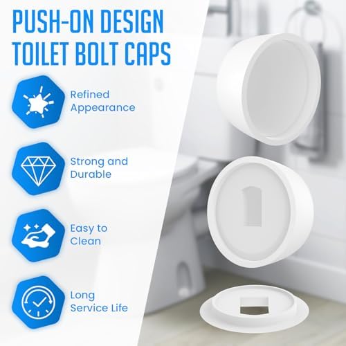 SDTC Tech 6 Packs Universal Toilet Bolt Caps, 0.83 Inch Height - Image 6
