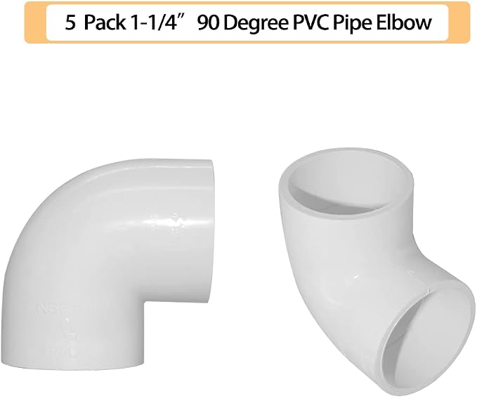 5PCS 1-1/4" 90 Degree Elbow PVC Pipe Fitting Adapter Coupling Connector - Image 4