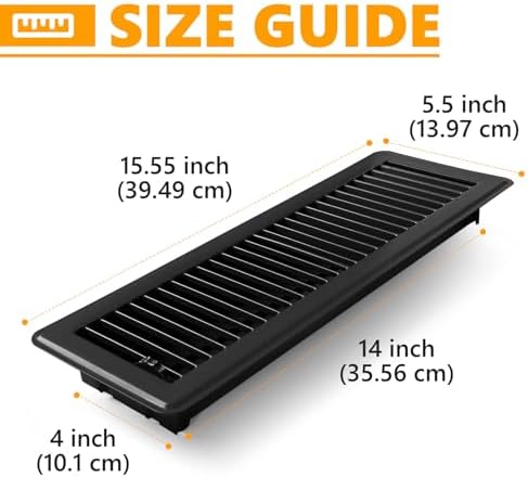 4 Pack Floor Vent Covers, Floor Register 4" x 14", Adjustable Decorative Vent - Image 2