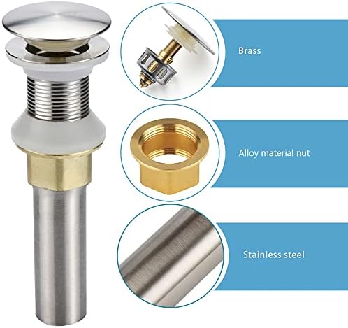 Rockgoya Bathroom Sink Drain, 5 Pack Drain Stopper Bathroom Sink Without - Image 2